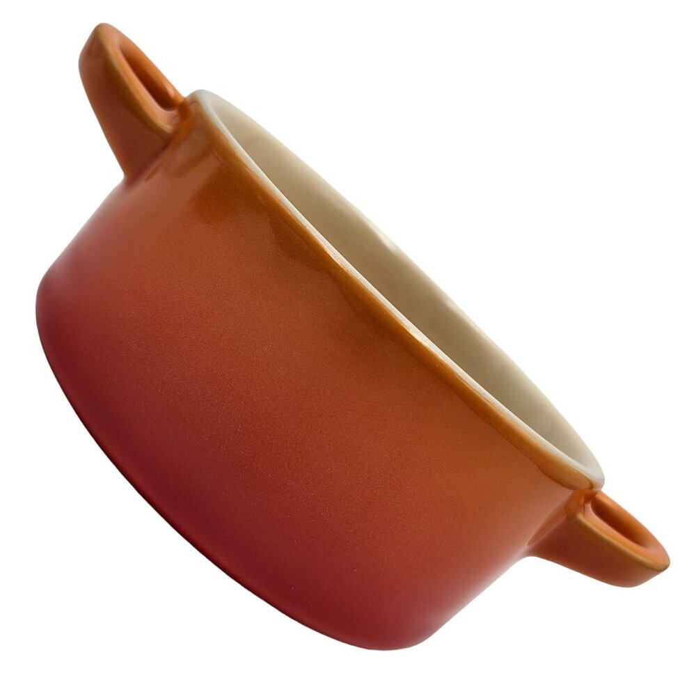 Le Creuset Stoneware Petite Round Casserole Dish 16oz Flame Orange No Lid Second